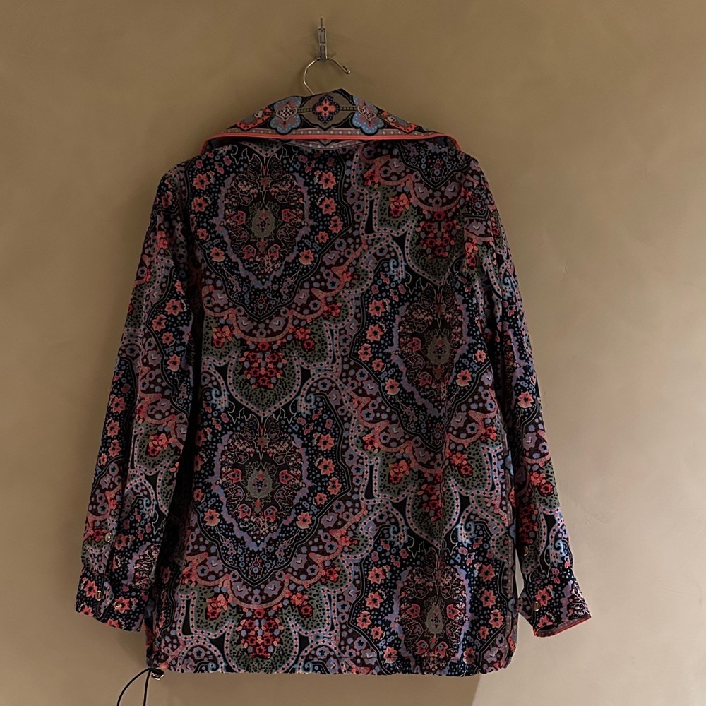 Gretchen Scott Windbreaker Pleasantly Paisley Floral Jacket size xs - Picture 4 of 7
